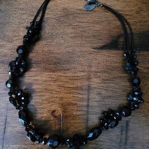 WHBM Black Beaded Necklace